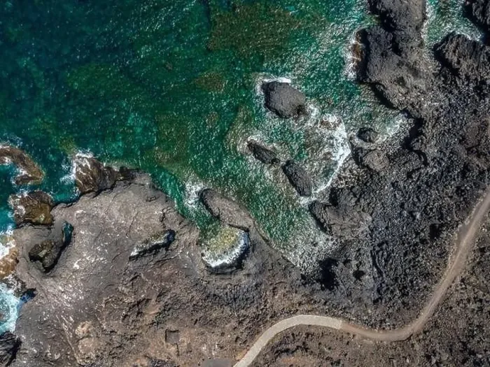 Framed Print : aerial drone flight over the beautiful canary island el hierro in spain in summer Framed Print : aerial drone flight over the beautiful canary island el hierro in spain in summer