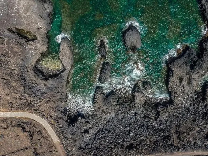 Framed Print : aerial drone flight over the beautiful canary island el hierro in spain in summer Framed Print : aerial drone flight over the beautiful canary island el hierro in spain in summer