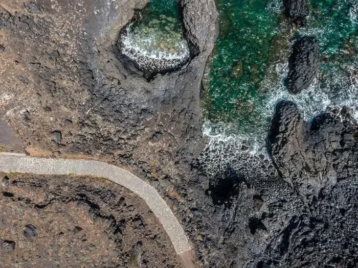 Framed Print : aerial drone flight over the beautiful canary island el hierro in spain in summer Framed Print : aerial drone flight over the beautiful canary island el hierro in spain in summer