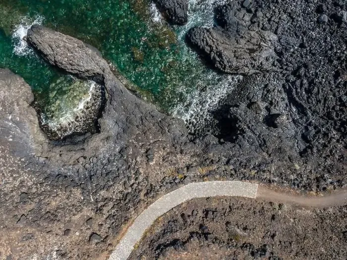Framed Print : aerial drone flight over the beautiful canary island el hierro in spain in summer Framed Print : aerial drone flight over the beautiful canary island el hierro in spain in summer