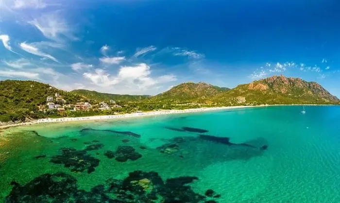 Framed Print : Aerial drone panorama of Foxi Manna beach in Tertenia. Sardinia, Italy Framed Print : Aerial drone panorama of Foxi Manna beach in Tertenia. Sardinia, Italy