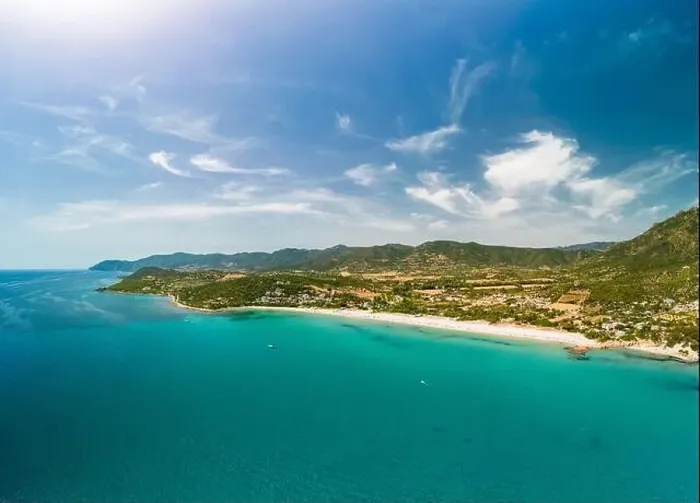 Framed Print : Aerial drone panorama of Foxi Manna beach in Tertenia. Sardinia, Italy Framed Print : Aerial drone panorama of Foxi Manna beach in Tertenia. Sardinia, Italy