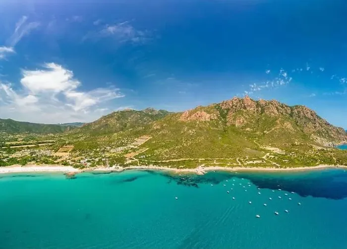 Framed Print : Aerial drone panorama of Foxi Manna beach in Tertenia. Sardinia, Italy Framed Print : Aerial drone panorama of Foxi Manna beach in Tertenia. Sardinia, Italy
