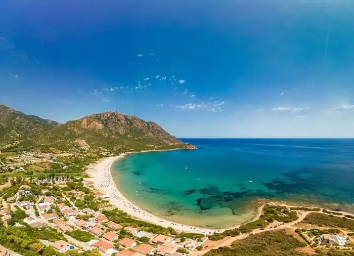 Framed Print : Aerial drone panorama of Foxi Manna beach in Tertenia. Sardinia, Italy Framed Print : Aerial drone panorama of Foxi Manna beach in Tertenia. Sardinia, Italy