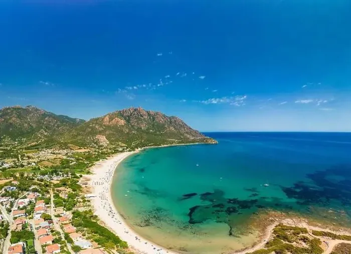 Framed Print : Aerial drone panorama of Foxi Manna beach in Tertenia. Sardinia, Italy Framed Print : Aerial drone panorama of Foxi Manna beach in Tertenia. Sardinia, Italy