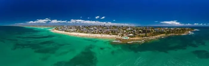 Framed Print : Aerial drone panoramic image of ocean waves on a busy Kings beach, Caloundra, Queensland, Australia Framed Print : Aerial drone panoramic image of ocean waves on a busy Kings beach, Caloundra, Queensland, Australia