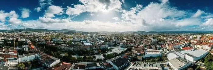 Framed Print : Aerial drone panoramic view of Braga Framed Print : Aerial drone panoramic view of Braga