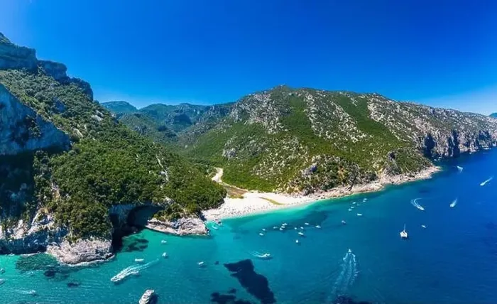 Framed Print : Aerial drone panoramic view of Cala Sisine beach in the Golf of Orosei, Sardinia, Italy Framed Print : Aerial drone panoramic view of Cala Sisine beach in the Golf of Orosei, Sardinia, Italy