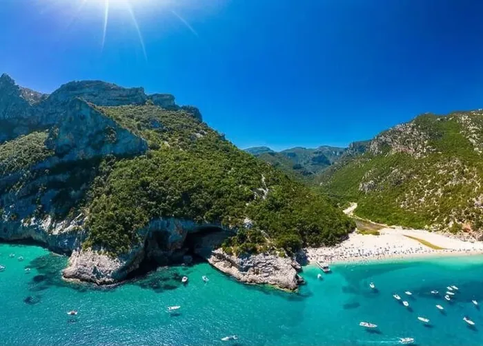 Framed Print : Aerial drone panoramic view of Cala Sisine beach in the Golf of Orosei, Sardinia, Italy Framed Print : Aerial drone panoramic view of Cala Sisine beach in the Golf of Orosei, Sardinia, Italy