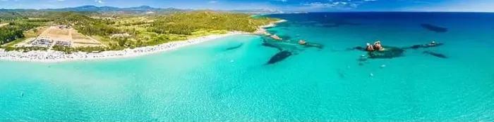 Framed Print : Aerial drone panoramic view of the Cea beach with the Red Rocks, Sardinia, Italy Framed Print : Aerial drone panoramic view of the Cea beach with the Red Rocks, Sardinia, Italy