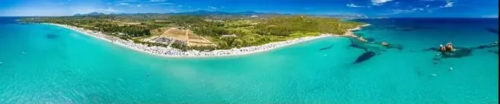 Framed Print : Aerial drone panoramic view of the Cea beach with the Red Rocks, Sardinia, Italy Framed Print : Aerial drone panoramic view of the Cea beach with the Red Rocks, Sardinia, Italy
