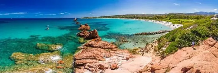 Framed Print : Aerial drone panoramic view of the Cea beach with the Red Rocks, Sardinia, Italy Framed Print : Aerial drone panoramic view of the Cea beach with the Red Rocks, Sardinia, Italy