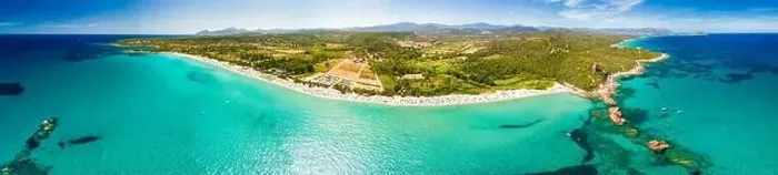 Framed Print : Aerial drone panoramic view of the Cea beach with the Red Rocks, Sardinia, Italy Framed Print : Aerial drone panoramic view of the Cea beach with the Red Rocks, Sardinia, Italy