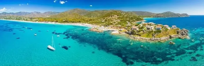Framed Print : Aerial drone panoramic view of Kal'e Moru beach in Geremeas, Sardinia Framed Print : Aerial drone panoramic view of Kal'e Moru beach in Geremeas, Sardinia