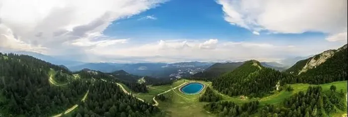 Framed Print : Aerial drone panoramic view of Poiana Brasov Framed Print : Aerial drone panoramic view of Poiana Brasov