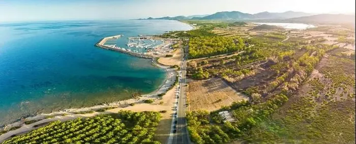 Framed Print : Aerial drone panoramic view of Porto Tramatzu beach and the town, Sardinia, Italy Framed Print : Aerial drone panoramic view of Porto Tramatzu beach and the town, Sardinia, Italy