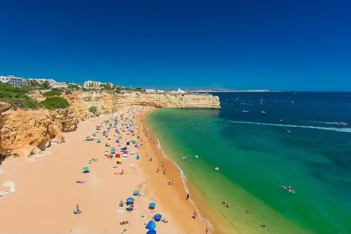 Framed Print : Aerial drone panoramic views of Praia Nova and Praia de Nossa beach, Algarve, Portugal Framed Print : Aerial drone panoramic views of Praia Nova and Praia de Nossa beach, Algarve, Portugal