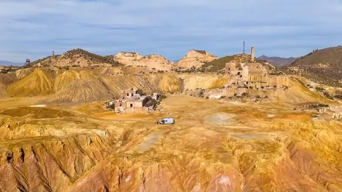 Framed Print : Aerial drone photo of the abandoned mines in the town of Mazarron, south Spain Framed Print : Aerial drone photo of the abandoned mines in the town of Mazarron, south Spain