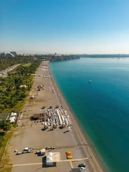 Framed Print : Aerial drone photo of Antalya Konyaalti beach and cliffs Framed Print : Aerial drone photo of Antalya Konyaalti beach and cliffs
