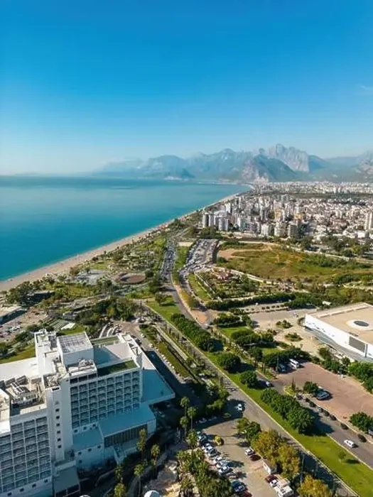 Framed Print : Aerial drone photo of Antalya Konyaalti beach and cliffs Framed Print : Aerial drone photo of Antalya Konyaalti beach and cliffs