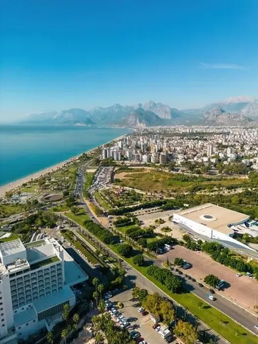 Framed Print : Aerial drone photo of Antalya Konyaalti beach and cliffs. Selective focus Framed Print : Aerial drone photo of Antalya Konyaalti beach and cliffs. Selective focus