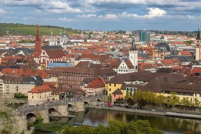 Framed Print : Aerial drone photo of the Bavarian city named Würzburg Framed Print : Aerial drone photo of the Bavarian city named Würzburg