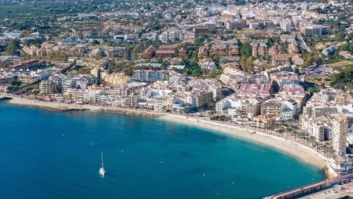 Framed Print : Aerial drone photo of the bay and coastal town of Xabia / Javea in the Costa Blanca, Spain Framed Print : Aerial drone photo of the bay and coastal town of Xabia / Javea in the Costa Blanca, Spain