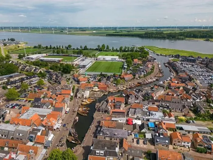 Framed Print : Aerial drone photo of Bunschoten and Spakenburg in the Netherlands Framed Print : Aerial drone photo of Bunschoten and Spakenburg in the Netherlands