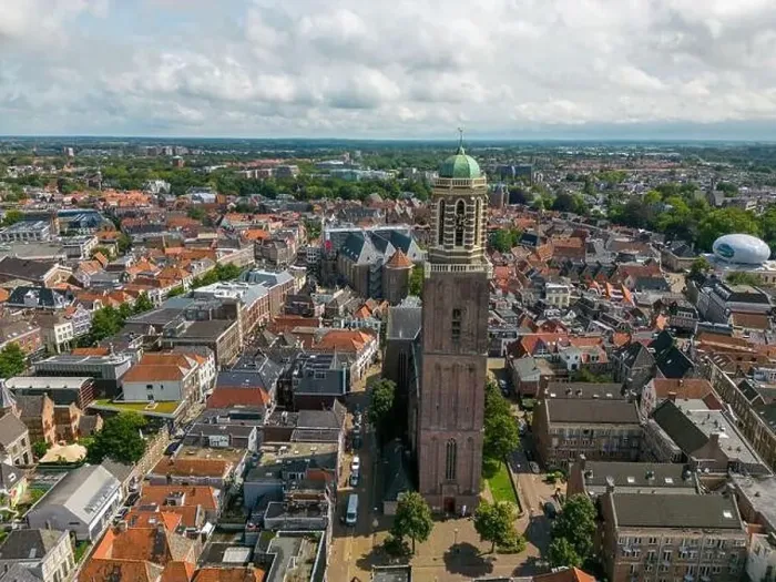 Framed Print : Aerial drone photo of the church in Zwolle Framed Print : Aerial drone photo of the church in Zwolle