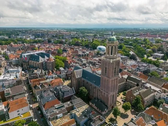 Framed Print : Aerial drone photo of the church in Zwolle Framed Print : Aerial drone photo of the church in Zwolle