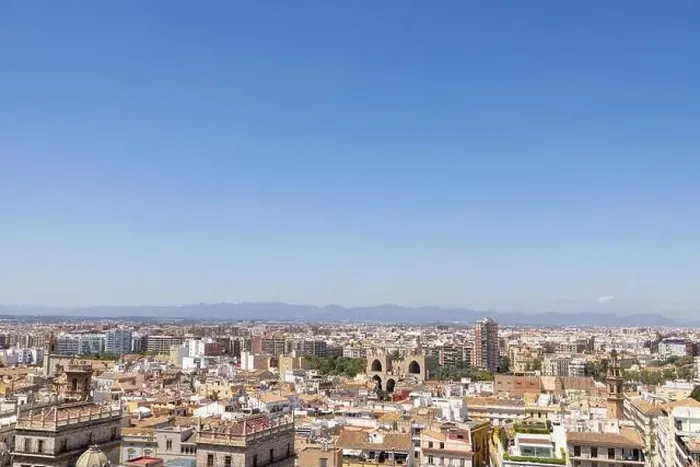 Framed Print : Aerial drone photo of the city centre of the Spanish city of Valencia in the Summer time showing an aerial view of Framed Print : Aerial drone photo of the city centre of the Spanish city of Valencia in the Summer time showing an aerial view of