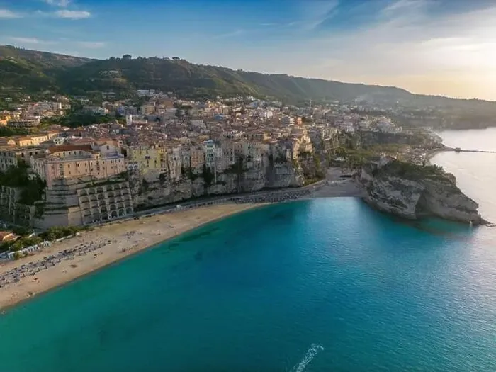 Framed Print : Aerial drone photo of the coastal town named Tropea Framed Print : Aerial drone photo of the coastal town named Tropea
