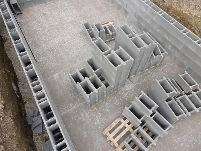 Framed Print : Aerial drone photo of a construction site for a pool Framed Print : Aerial drone photo of a construction site for a pool