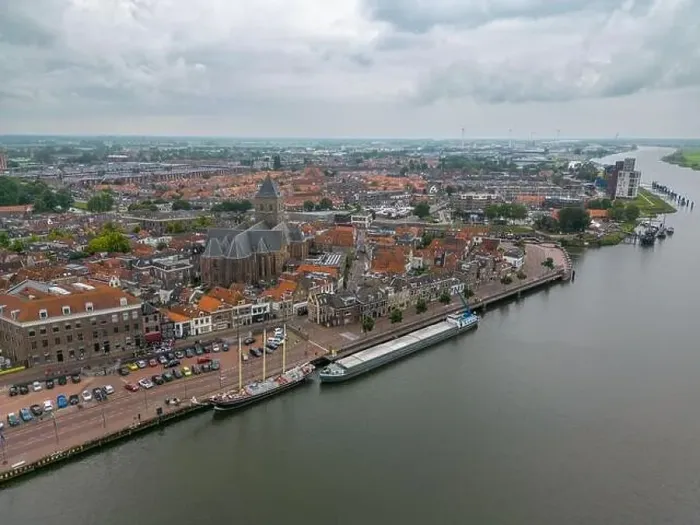 Framed Print : Aerial drone photo of the dutch city Kampen in Overijssel Framed Print : Aerial drone photo of the dutch city Kampen in Overijssel