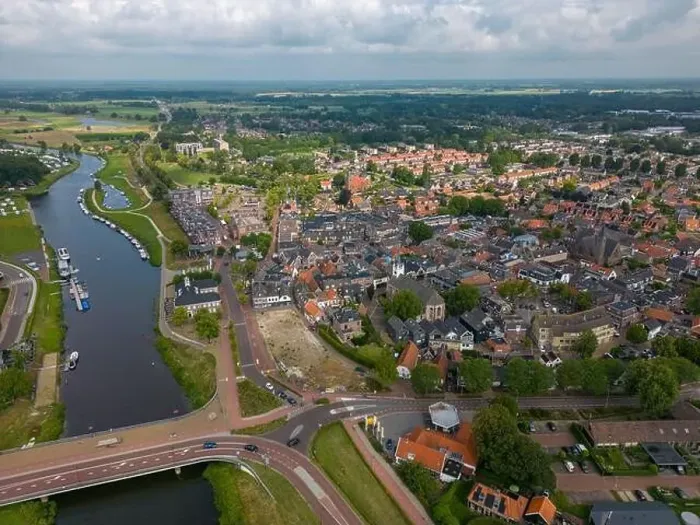 Framed Print : Aerial drone photo of the dutch town Ommen in Overijssel, the Netherlands Framed Print : Aerial drone photo of the dutch town Ommen in Overijssel, the Netherlands