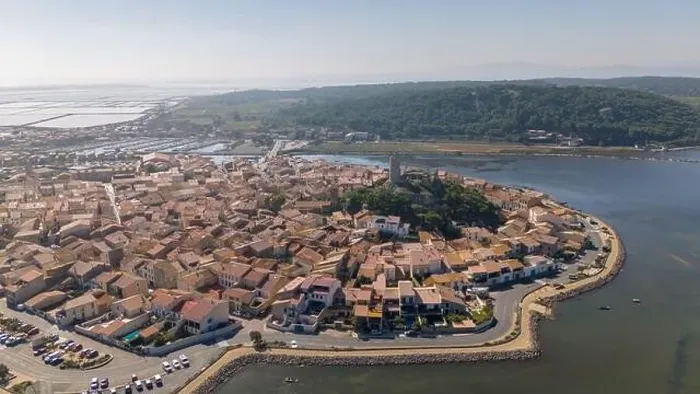 Framed Print : Aerial drone photo of the French coastal town named Gruissan Framed Print : Aerial drone photo of the French coastal town named Gruissan
