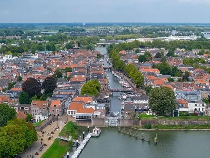 Framed Print : Aerial drone photo of Gorinchem. Gorinchem is a city in the Netherlands with a old city centre Framed Print : Aerial drone photo of Gorinchem. Gorinchem is a city in the Netherlands with a old city centre