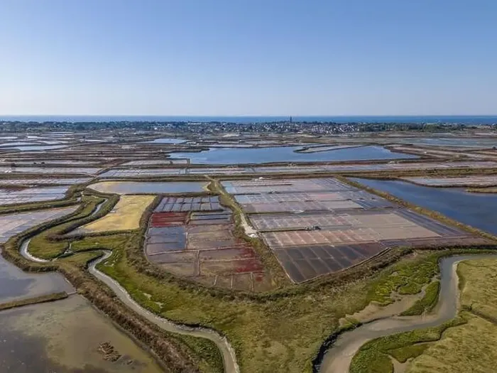 Framed Print : Aerial drone photo of the Guerande Salt Marshes in Bretagne, France Framed Print : Aerial drone photo of the Guerande Salt Marshes in Bretagne, France