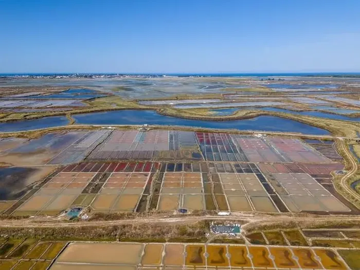 Framed Print : Aerial drone photo of the Guerande Salt Marshes in Bretagne, France Framed Print : Aerial drone photo of the Guerande Salt Marshes in Bretagne, France