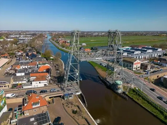 Framed Print : Aerial drone photo of the lift bridge in Waddinxveen, the Netherlands Framed Print : Aerial drone photo of the lift bridge in Waddinxveen, the Netherlands