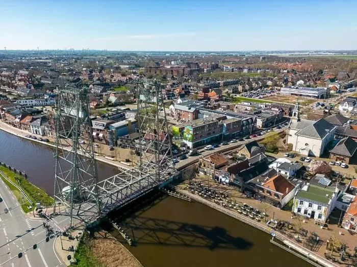 Framed Print : Aerial drone photo of the lift bridge in Waddinxveen, the Netherlands Framed Print : Aerial drone photo of the lift bridge in Waddinxveen, the Netherlands