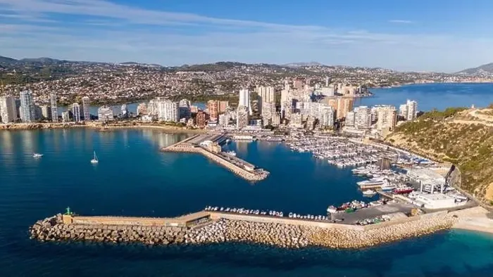 Framed Print : Aerial drone photo of the marina in Calpe. Calpe is a coastal town in the Costa Blanca, Spain Framed Print : Aerial drone photo of the marina in Calpe. Calpe is a coastal town in the Costa Blanca, Spain