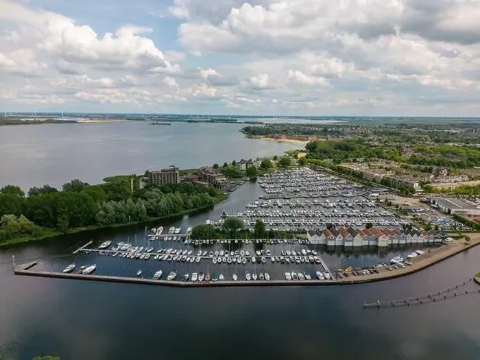 Framed Print : Aerial drone photo of the marina in Huizen at the randmeren in the Netherlands Framed Print : Aerial drone photo of the marina in Huizen at the randmeren in the Netherlands