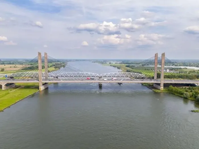 Framed Print : Aerial drone photo of the Martinus Nijhoff bridge Framed Print : Aerial drone photo of the Martinus Nijhoff bridge