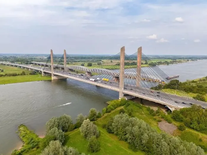 Framed Print : Aerial drone photo of the Martinus Nijhoff bridge Framed Print : Aerial drone photo of the Martinus Nijhoff bridge