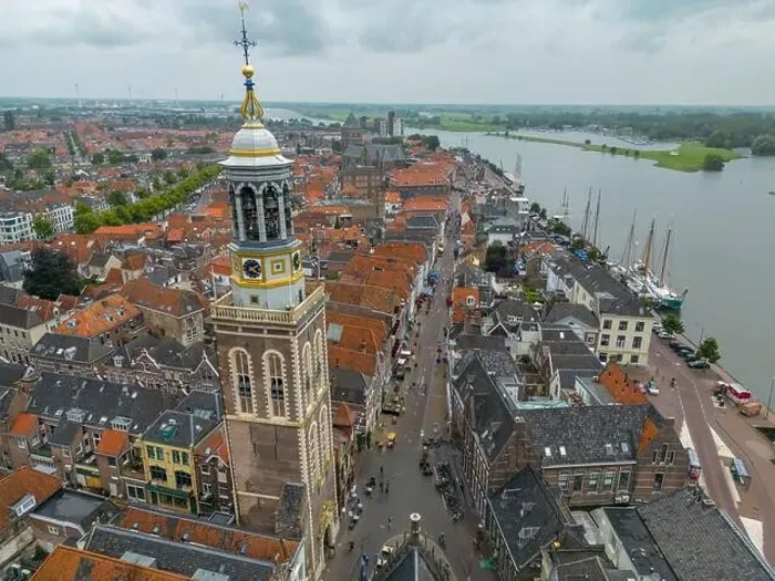 Framed Print : Aerial drone photo of the Nieuwe Toren, which is a large clock tower in Kampen, Overijssel the Netherlands Framed Print : Aerial drone photo of the Nieuwe Toren, which is a large clock tower in Kampen, Overijssel the Netherlands