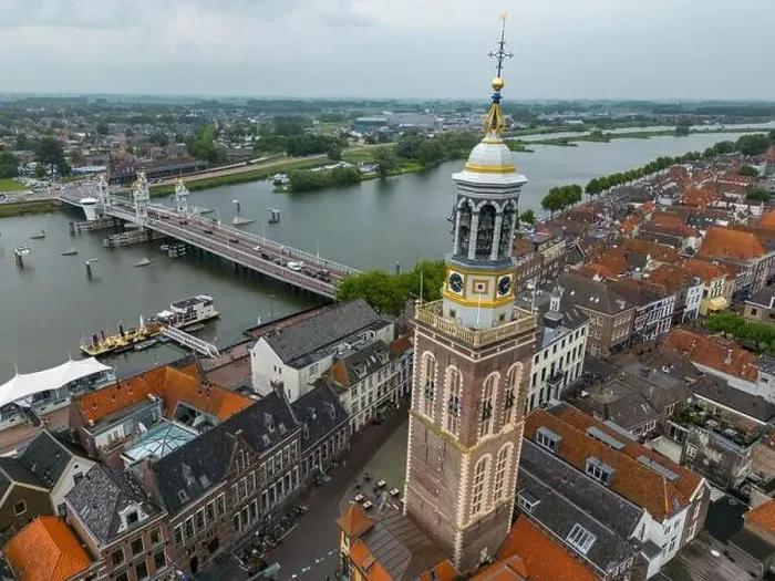 Framed Print : Aerial drone photo of the Nieuwe Toren, which is a large clock tower in Kampen, Overijssel the Netherlands Framed Print : Aerial drone photo of the Nieuwe Toren, which is a large clock tower in Kampen, Overijssel the Netherlands