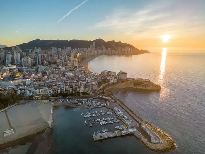 Framed Print : Aerial drone photo of the old city centre in Benidorm. Benidorm is a coastal town in the Costa Blanca, Spain Framed Print : Aerial drone photo of the old city centre in Benidorm. Benidorm is a coastal town in the Costa Blanca, Spain