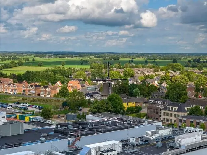 Framed Print : Aerial drone photo of the old dutch windmill in the town named Olst in Overijssel, the Netherlands Framed Print : Aerial drone photo of the old dutch windmill in the town named Olst in Overijssel, the Netherlands