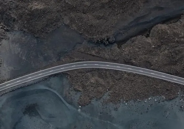 Framed Print : Aerial Drone Photo of Road Framed Print : Aerial Drone Photo of Road